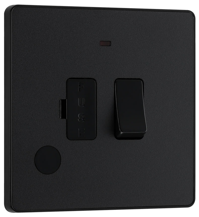 BG Electrical Evolve Matt Black - Switched and fused with indicator