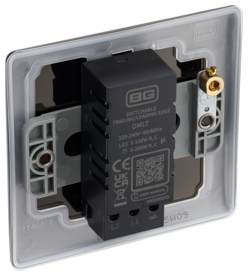 BG Electrical Nexus Metal Black Nickel - Single, 2 way push 200W