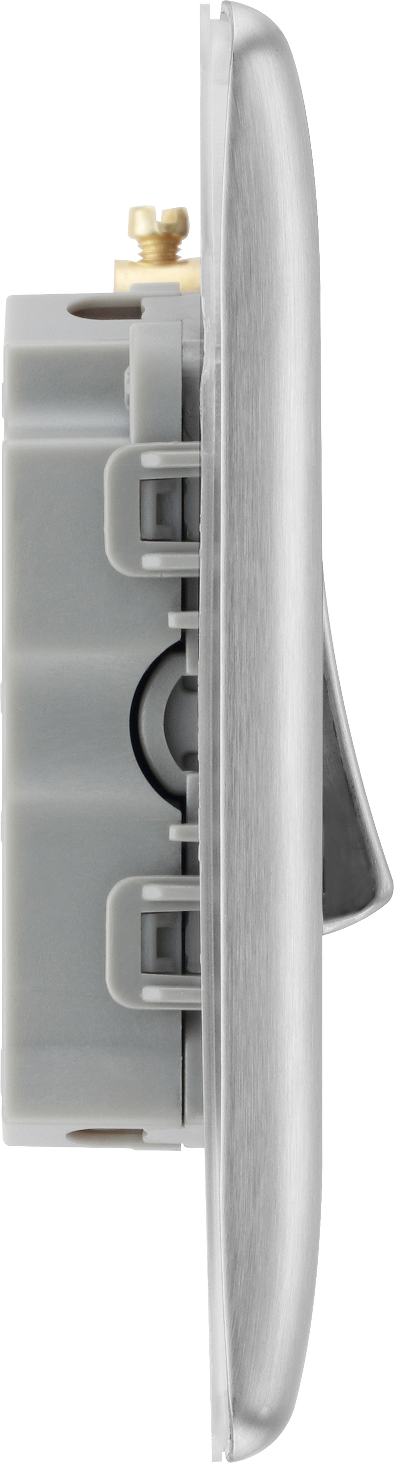 BG Electrical Nexus Metal Brushed Steel - Triple, 2 way switch