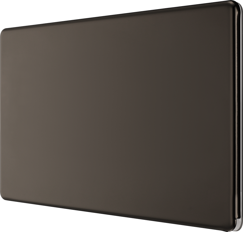 BG Electrical Flatplate Screwless Black Nickel - Double, blank plate