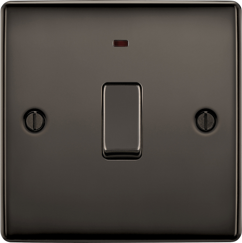 BG Electrical Nexus Metal Black Nickel - 20A, double pole, with indicator