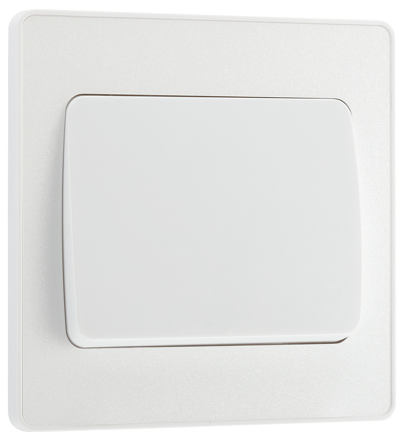 BG Electrical Evolve Pearlescent White - Single, 2 way switch, wide rocker