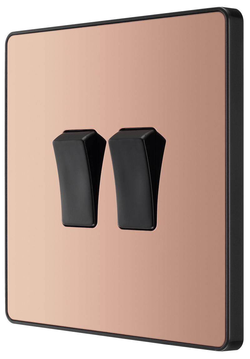 BG Electrical Evolve Polished Copper - Double, 2 way switch