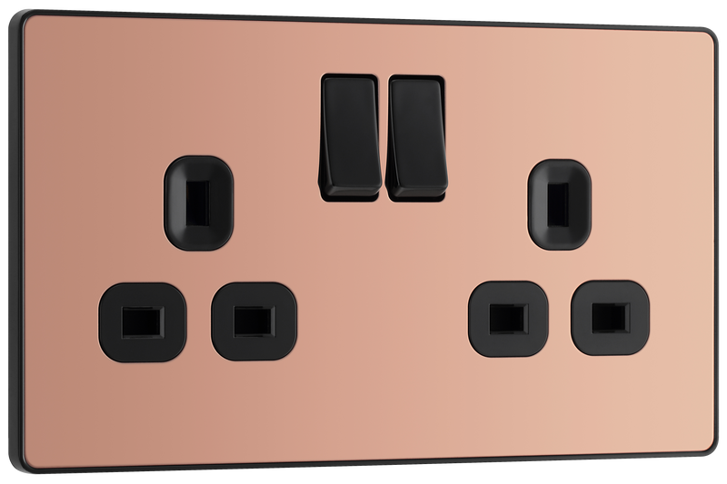 BG Electrical Evolve Polished Copper - Double, switched, single pole