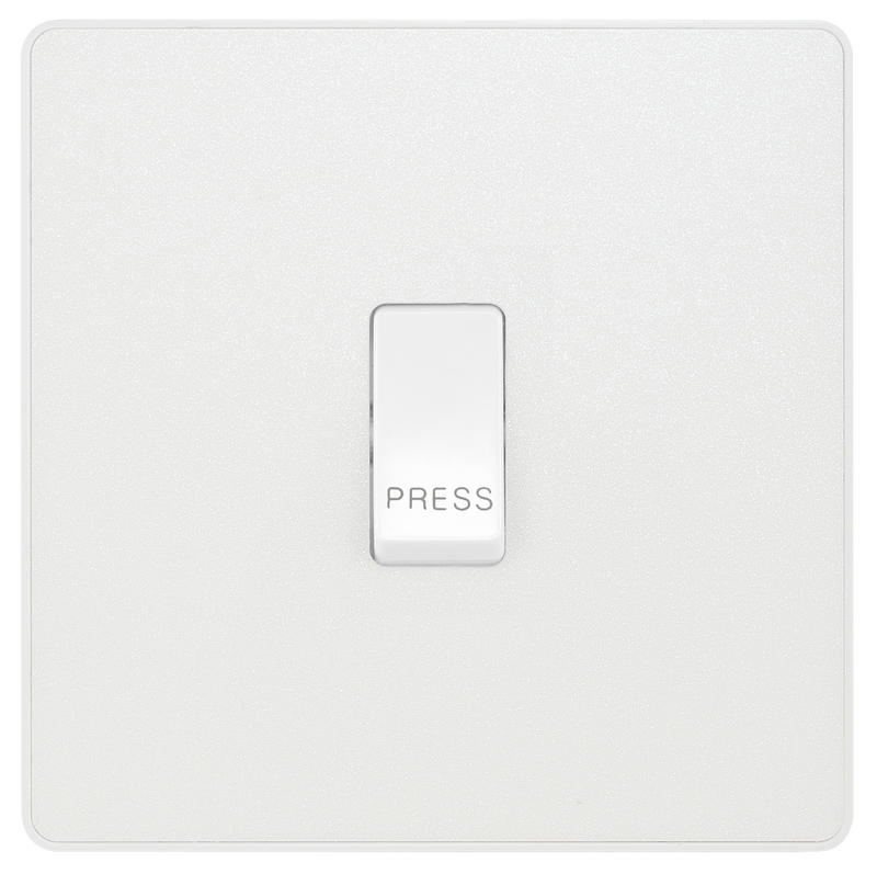 BG Electrical Evolve Pearlescent White - Single, bell push switch