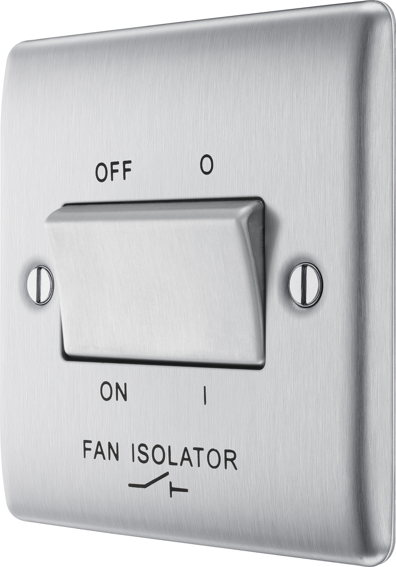 BG Electrical Nexus Metal Brushed Steel - Triple pole fan isolator