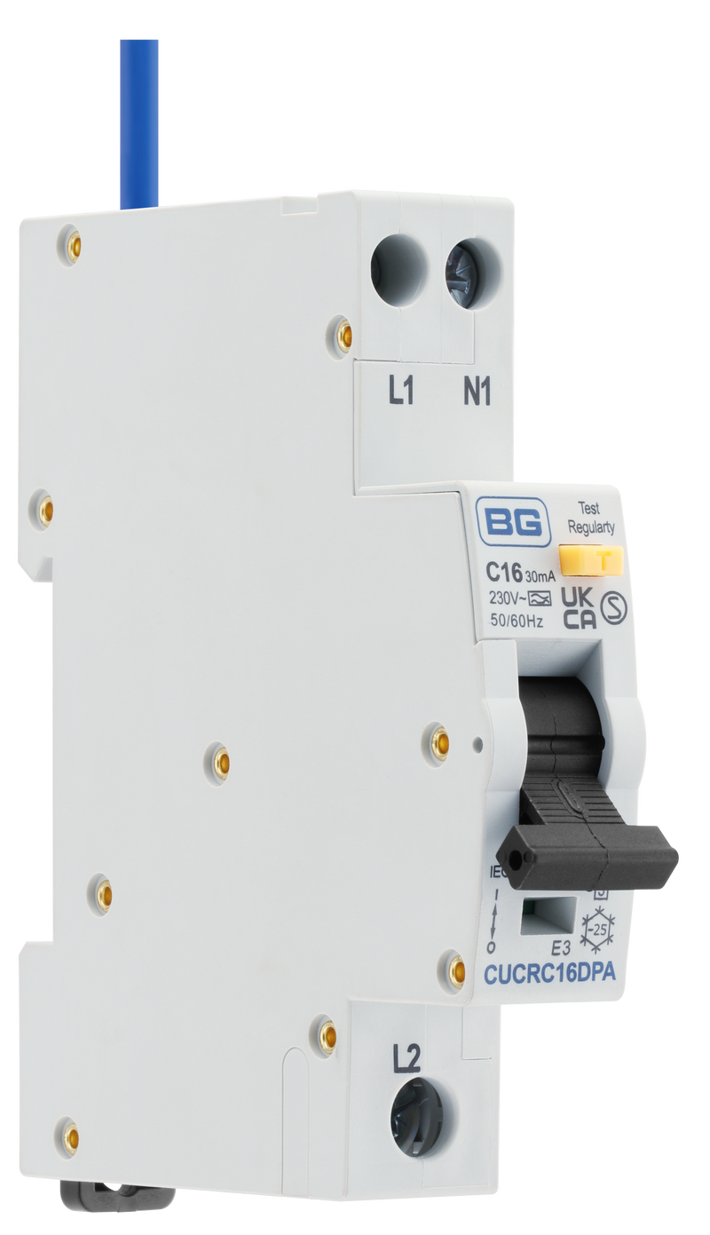 BG Circuit Protection RCBO - Bidirectional 16A C Curve RCBO Type A 2P 1 Module