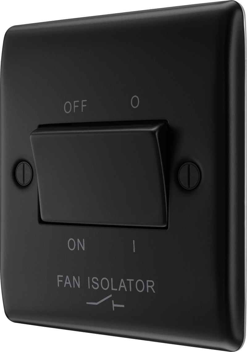 BG Electrical Nexus Metal Matt Black - Triple pole fan isolator