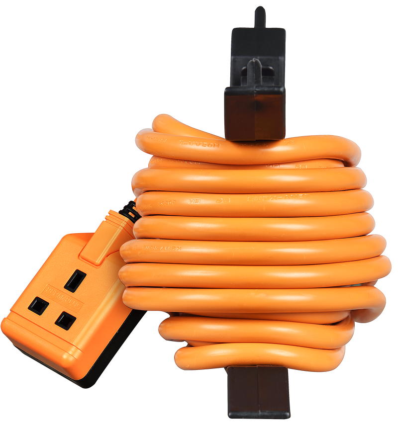 Masterplug Outdoor - 1 Socket, 15m, 13A, Orange