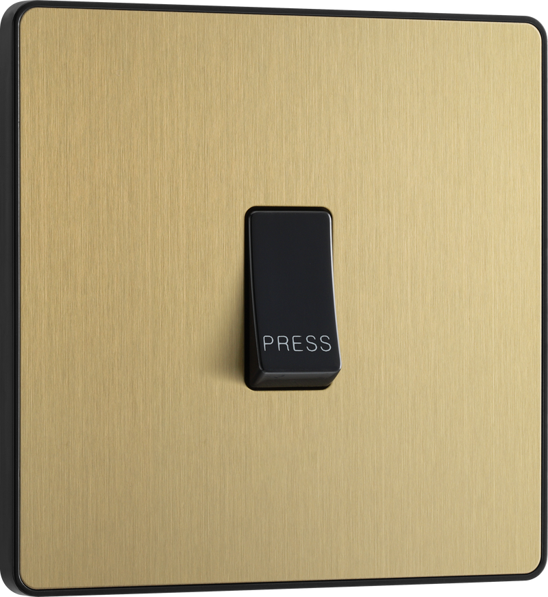 BG Electrical Evolve Satin Brass - Single, bell push switch