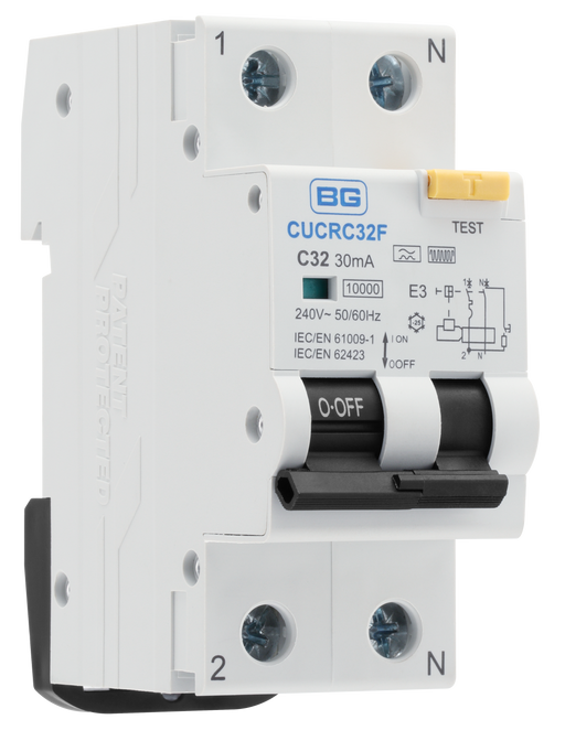 BG Circuit Protection RCBO - Bidirectional 32A C Curve RCBO Type F 2P