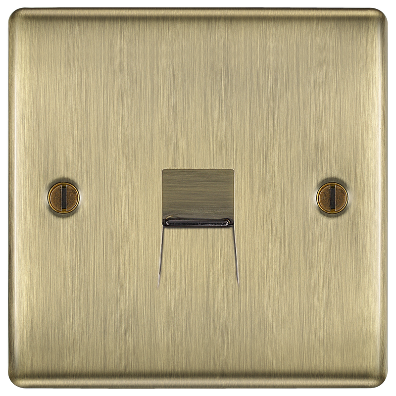 BG Electrical Nexus Metal Antique Brass - Single, telephone socket, master