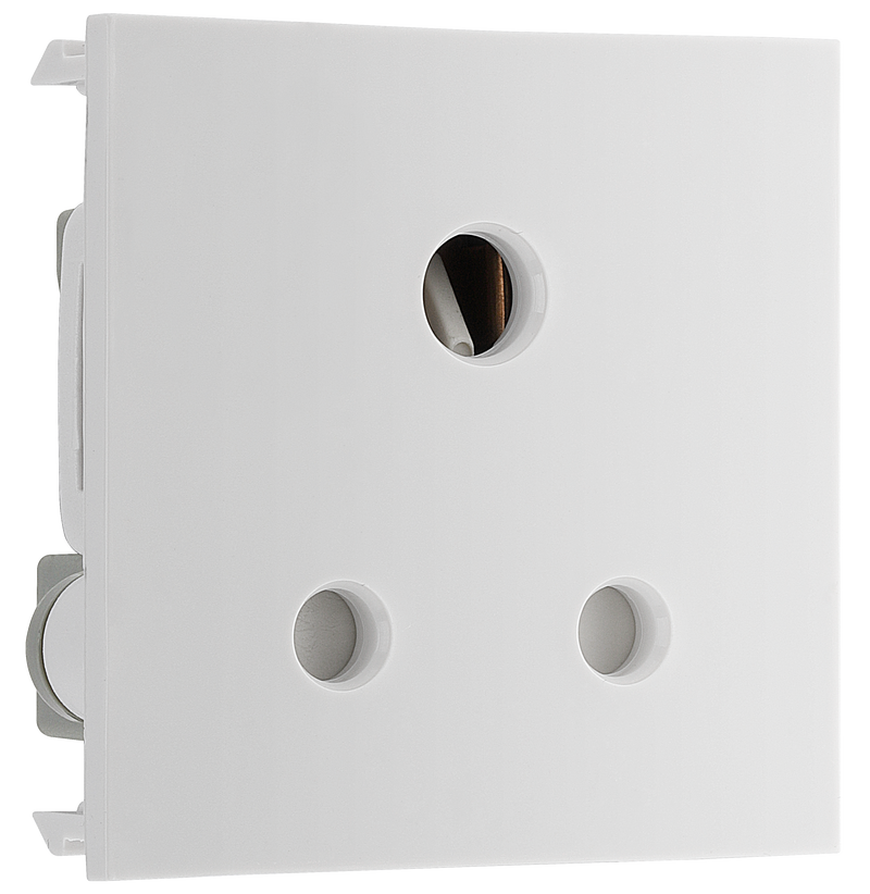 BG Electrical Euro Module - 5A round pin, unswitched socket