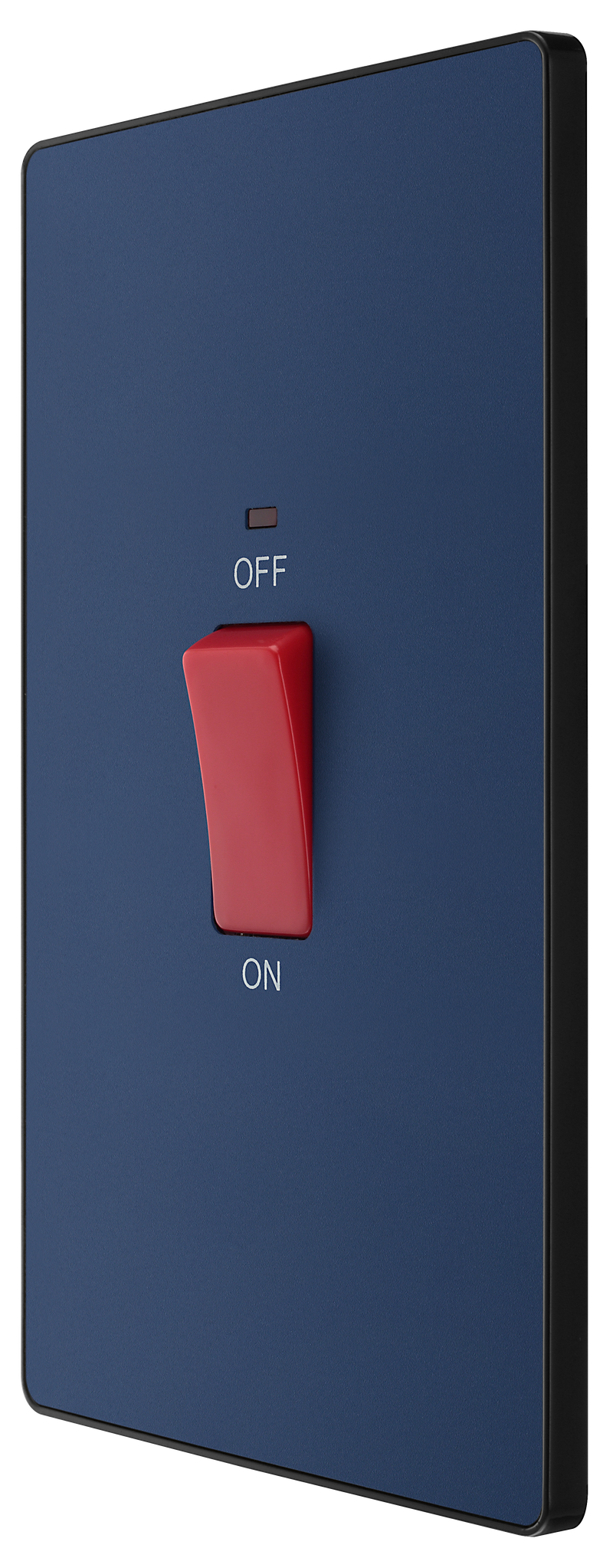 BG Electrical Evolve Matt Blue - 45A, double pole, large plate, with indicator