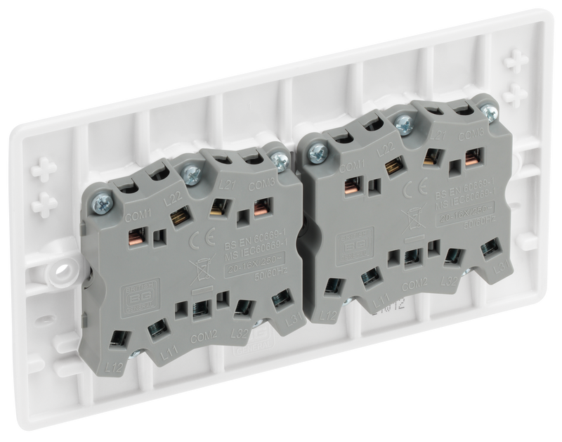 BG Electrical 800 Series - 6 gang, 2 way switch