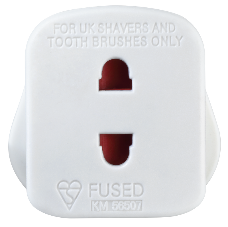Masterplug Basic - Shaver Adaptor, 1A, White