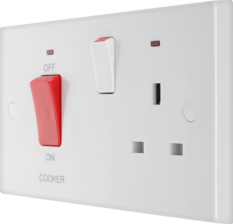 BG Electrical 900 Series - 45A double pole, with switched socket and indicators