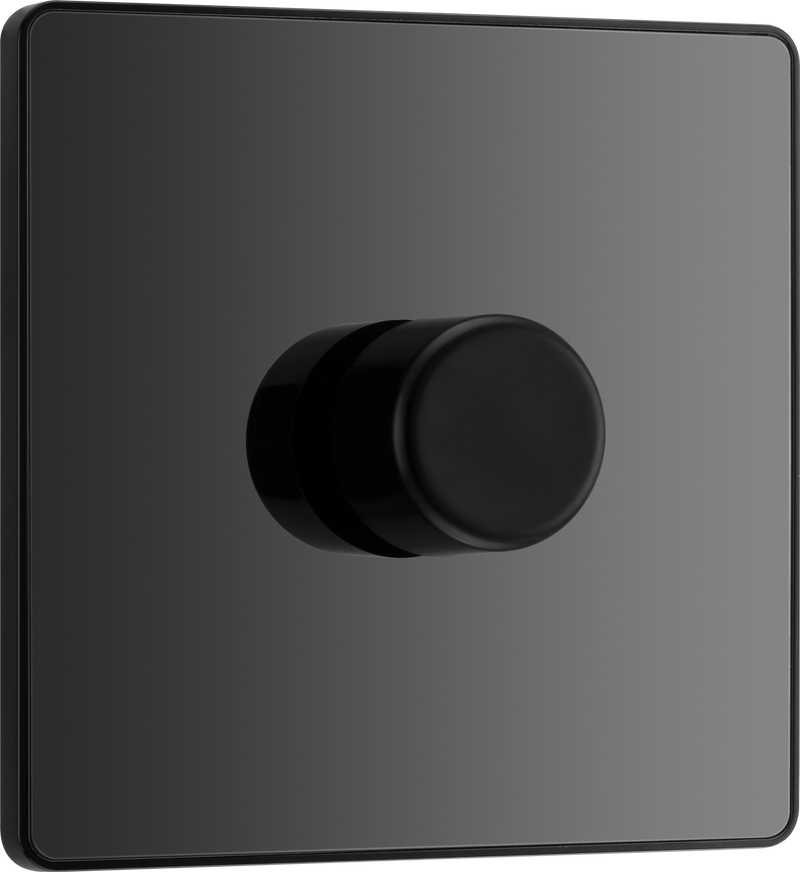 BG Electrical Evolve Black Chrome - Single, 2 way push 200W