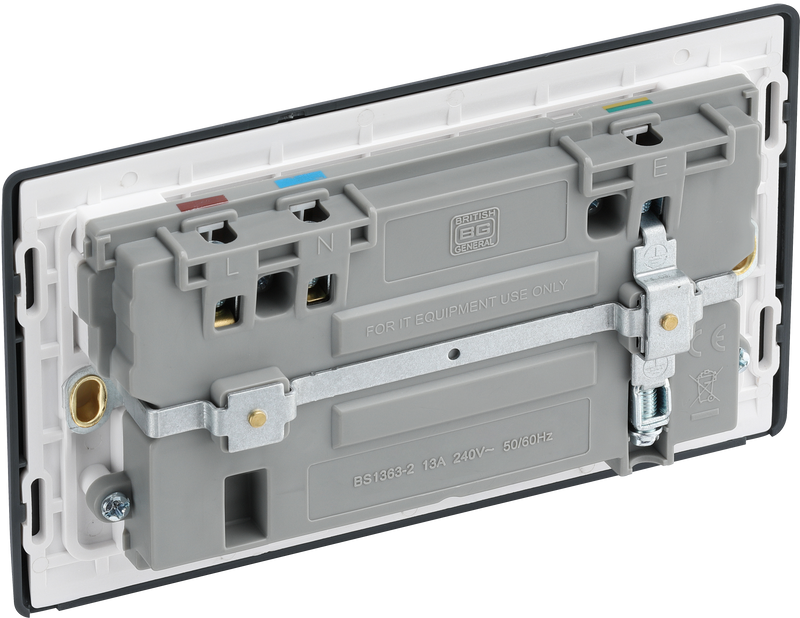 BG Electrical Part M - Double switched single pole, with USB A + C (22W)