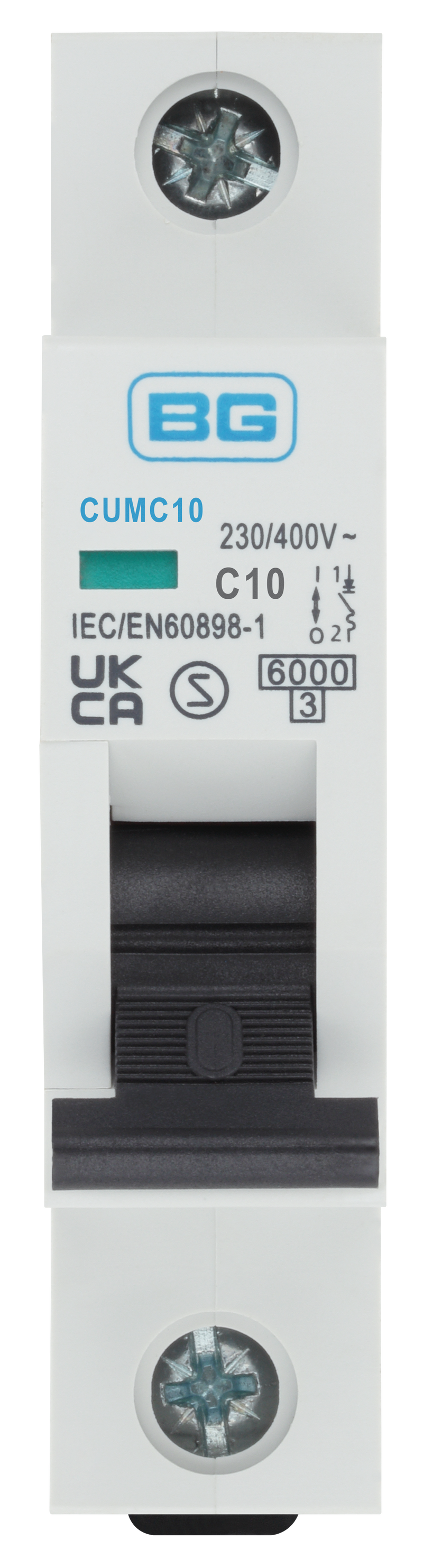 BG Circuit Protection MCB - Bidirectional 10A, C Curve, MCB, Single Pole, 6kA,1 module