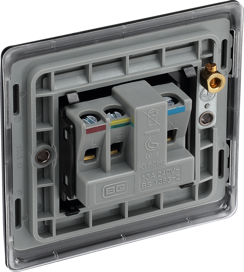 BG Electrical Nexus Metal Matt Black - Single unswitched, double pole
