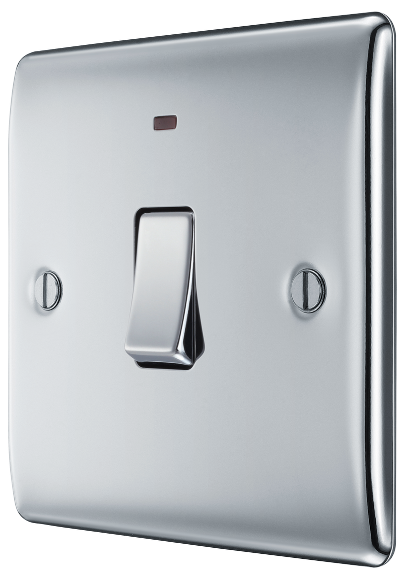 BG Electrical Nexus Metal Polished Chrome - 20A, double pole, with indicator