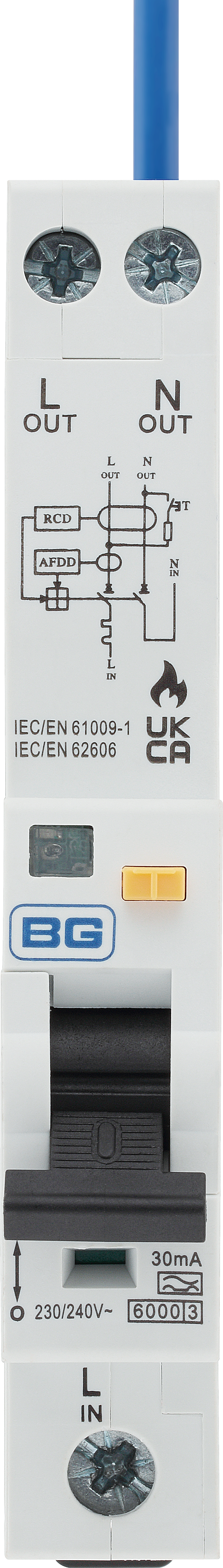BG Circuit Protection AFDD - Unidirectional 6A AFDD combined RCBO B Curve Type A