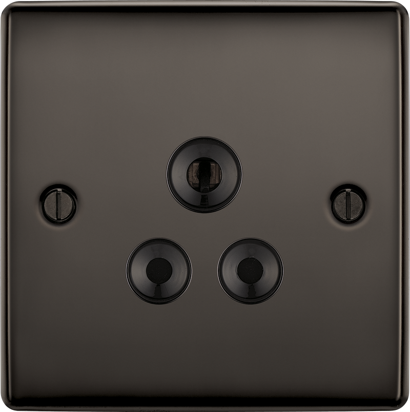BG Electrical Nexus Metal Black Nickel - 5A, single, unswitched, round pin