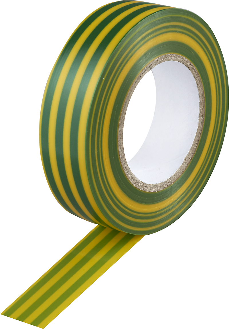 BG Electrical Contractor - Insulation tape, green/yellow, 19mm x 20m