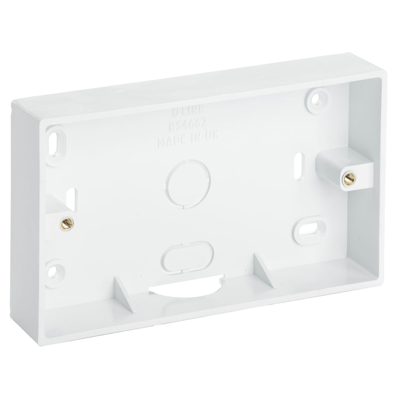 D-Line Trunking - Twin Surface Box, White - 35mm depth