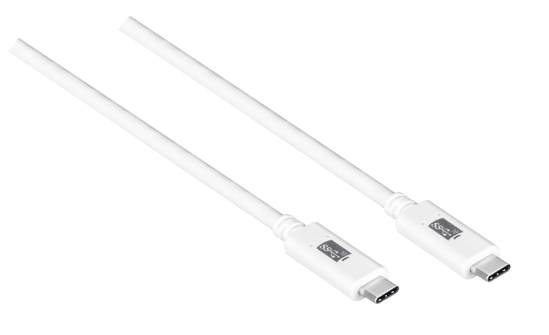 Masterplug USB - USB C to C, 1m, 100W, 10GBPS, White