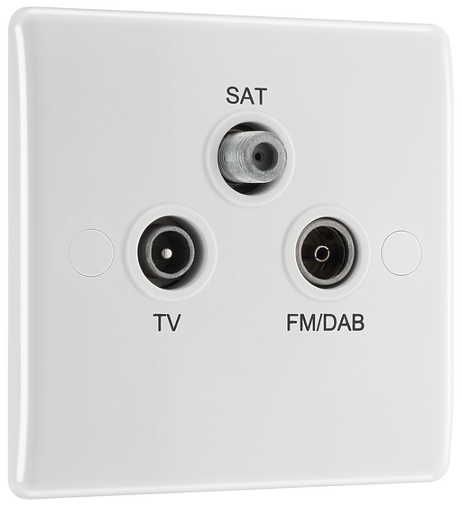 BG Electrical 800 Series - Triple TV/FM/SAT triplex - screened