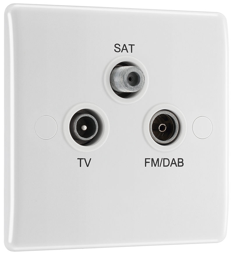 BG Electrical 800 Series - Triple TV/FM/SAT triplex - screened