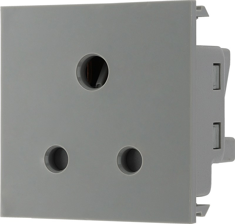 BG Electrical Euro Module - 5A round pin, unswitched socket