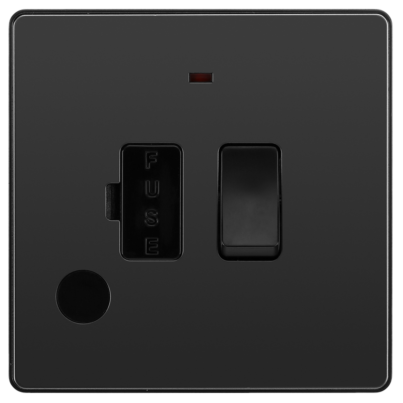BG Electrical Evolve Black Chrome - Switched and fused with indicator