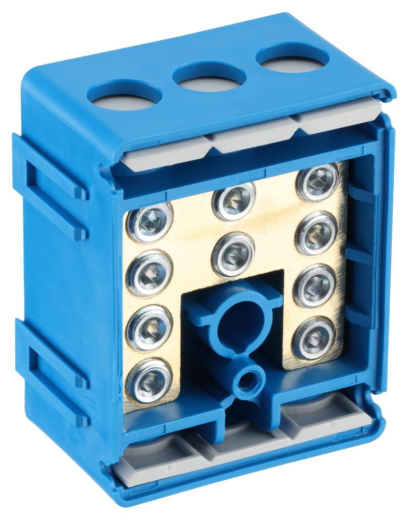 BG Circuit Protection Cp Connectors - 100A 5 Way Connector Block - Neutral - Blue