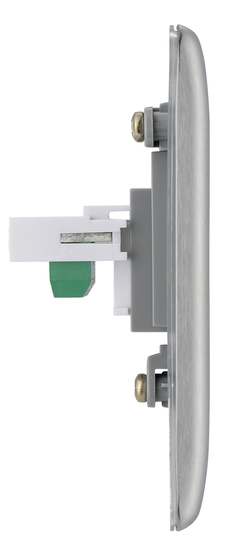 BG Electrical Nexus Metal Brushed Steel - Single, RJ11 telephone socket