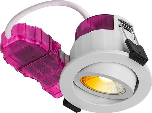 Luceco Elite - FType Elite Fire Rated Downlight 4W/6W 690lm Power Change & CCT Change 3000K / 4000K Dim2Warm Dimmable IP65 White - Adjustable