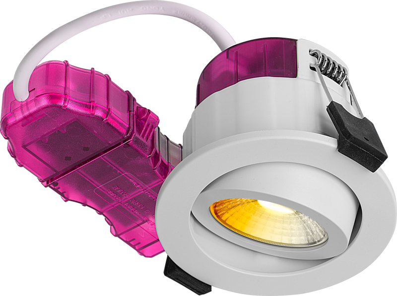 Luceco Elite - FType Elite Fire Rated Downlight 4W/6W 690lm Power Change & CCT Change 3000K / 4000K Dim2Warm Dimmable IP65 White - Adjustable