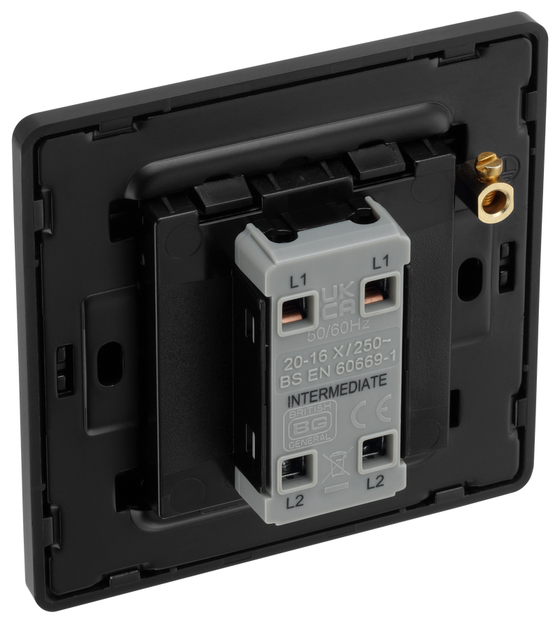 BG Electrical Evolve Matt Black - Intermediate Switch
