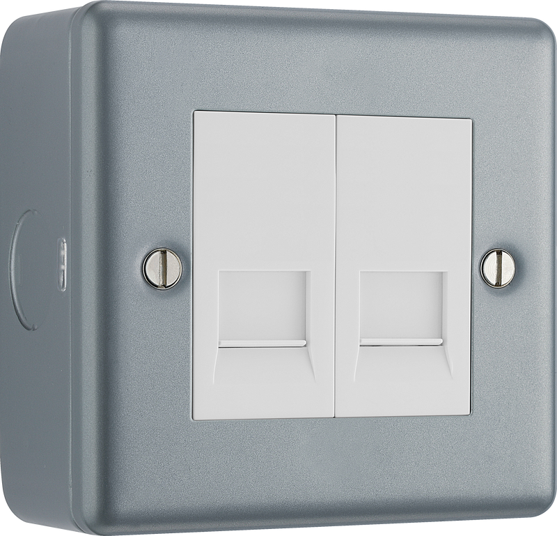 BG Electrical Metal Clad - Double, telephone socket, secondary