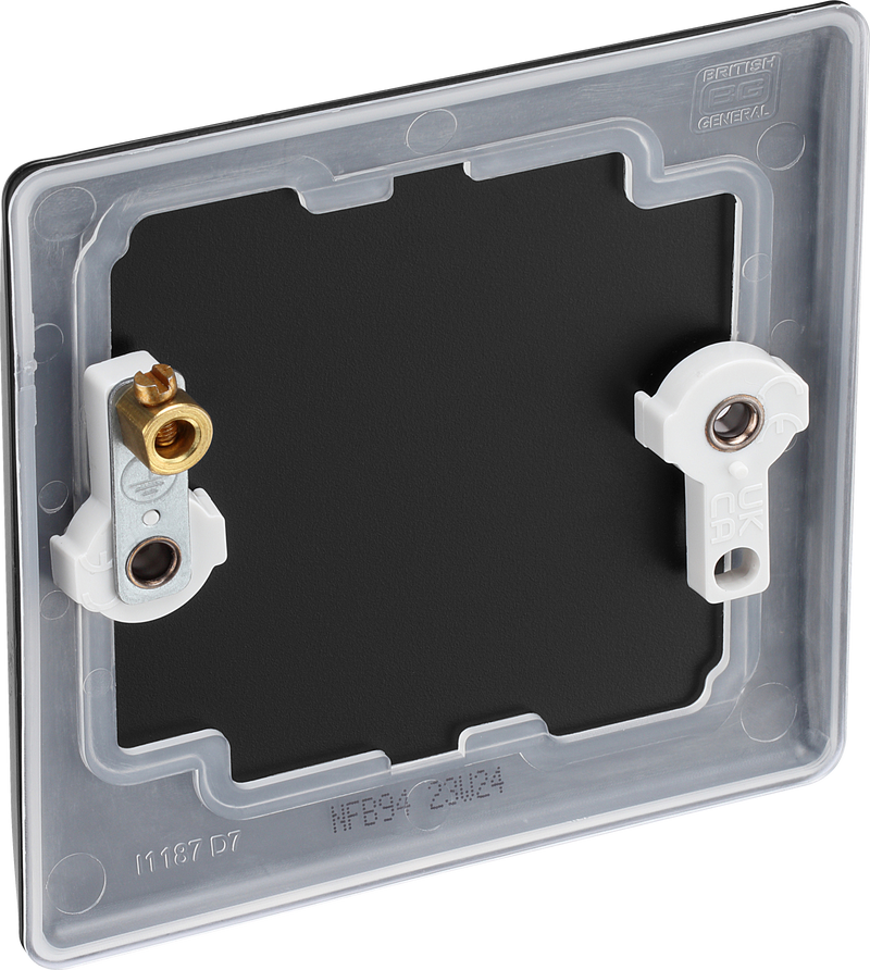 BG Electrical Nexus Metal Matt Black - Single, blank plate