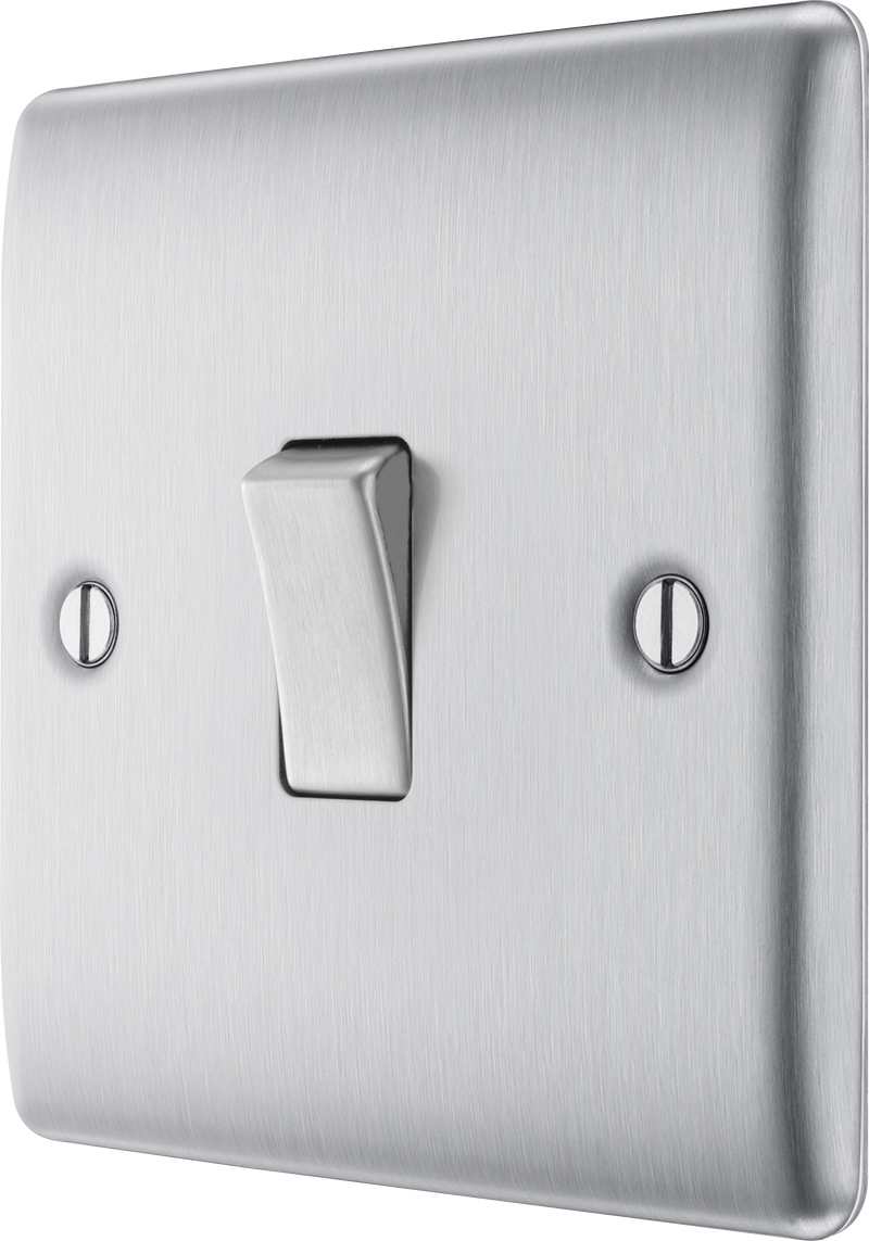 BG Electrical Nexus Metal Brushed Steel - Single, 2 way switch