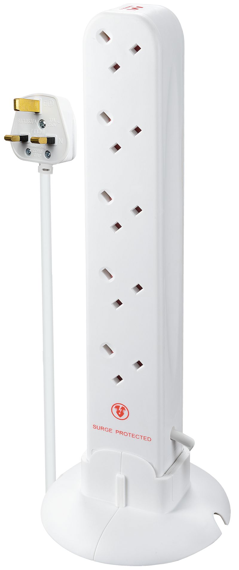 Masterplug Surge - 10 Sockets, 1m, 13A, White