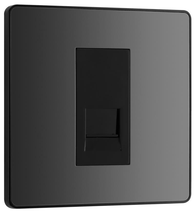 BG Electrical Evolve Black Chrome - Single, telephone socket, secondary