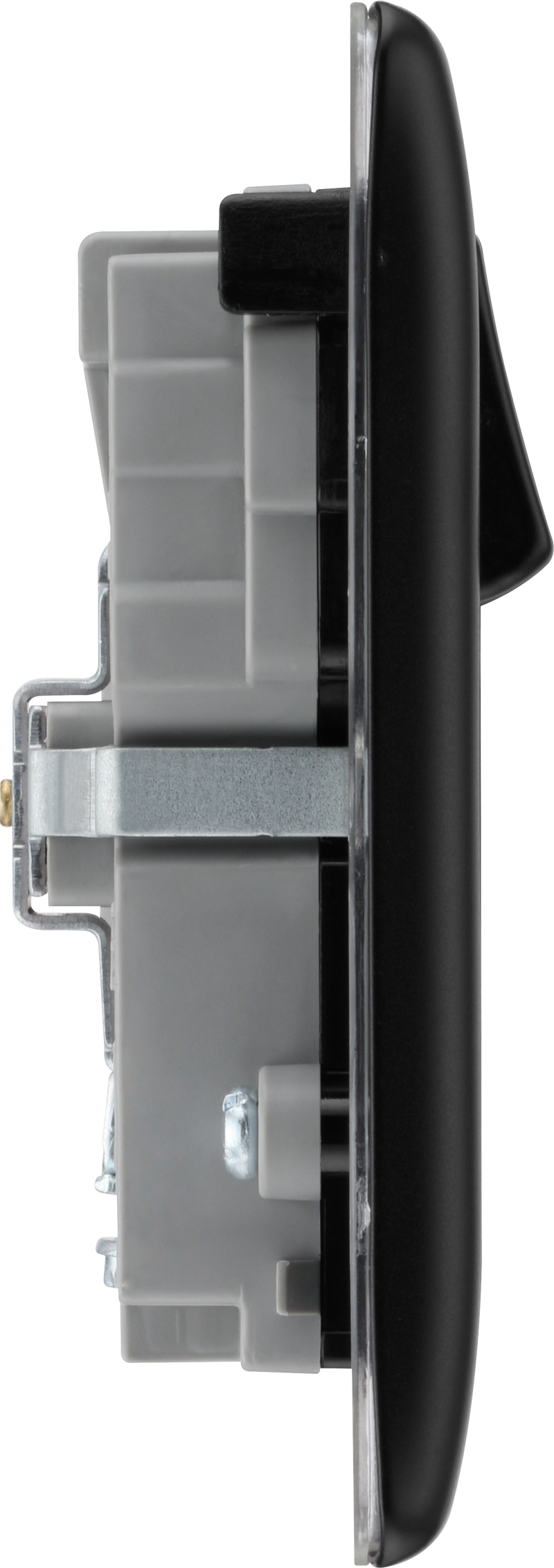 BG Electrical Nexus Metal Matt Black - Double switched single pole, with USB A + C (45W)