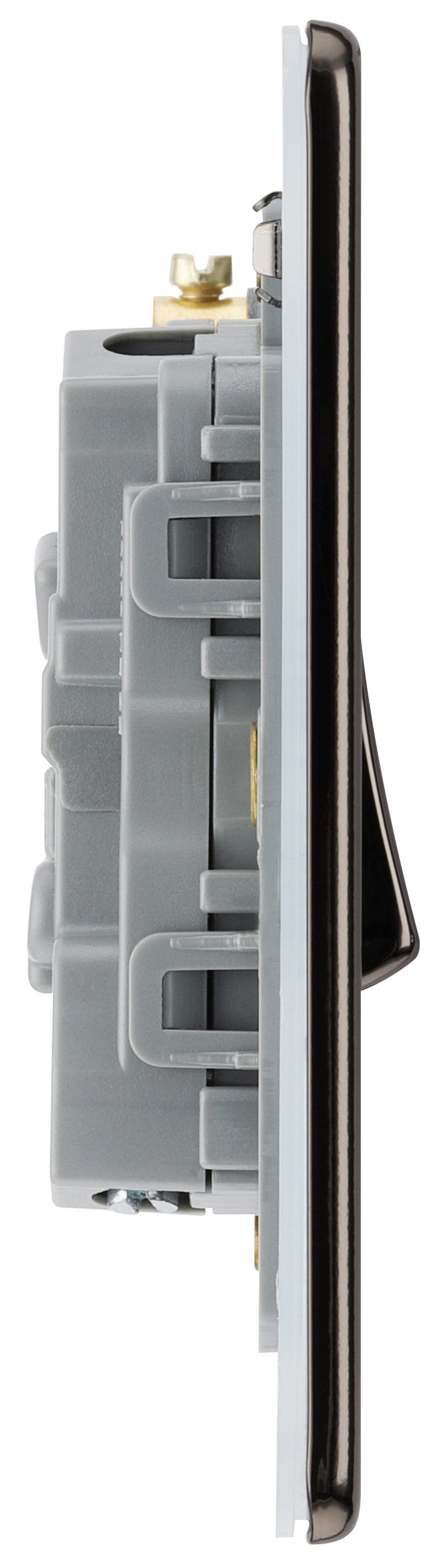BG Electrical Flatplate Screwless Black Nickel - Triple 2 way switch