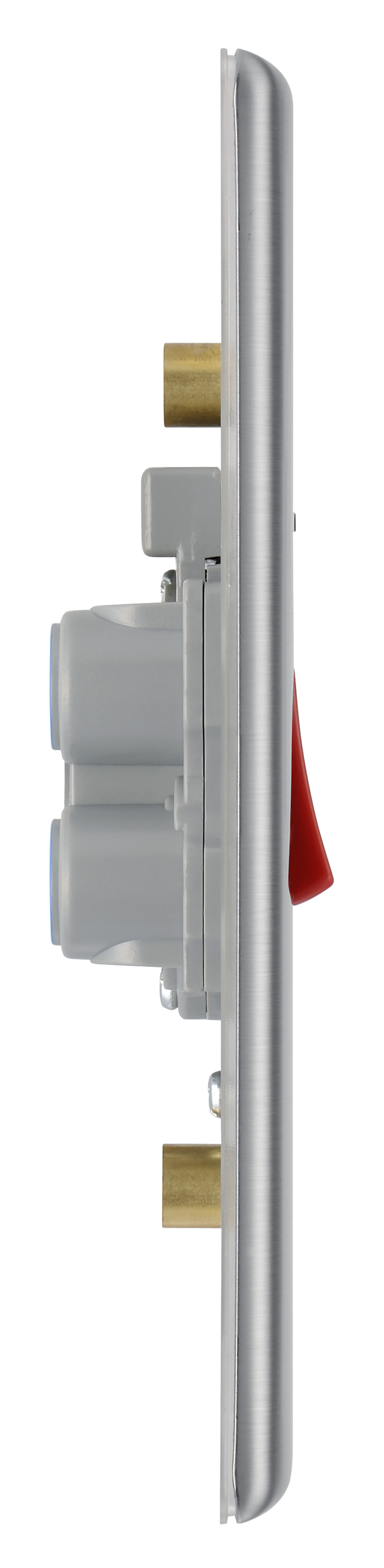 BG Electrical Nexus Metal Brushed Steel - 45A, double pole, large plate, with indicator
