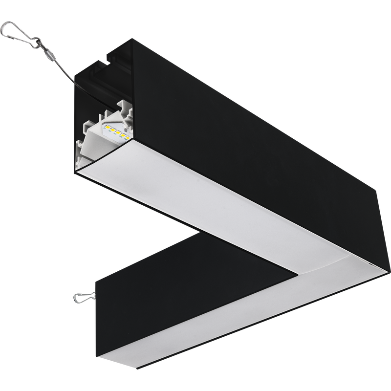 Luceco Contour Suspended - Contour 314mm suspended 90° connector module 1200lumens with fixed output driver finished in black