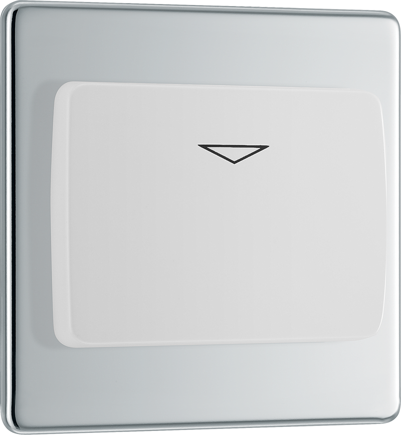 BG Electrical Flatplate Screwless Polished Chrome - Hotel key card switch